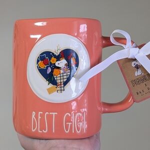 Rae Dunn x Peanuts BEST GIGI Mother's Day Snoopy Mug, Coral